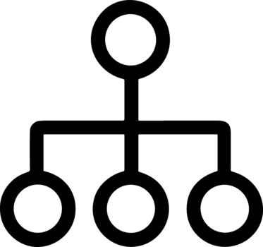 Simple black line icon of a hierarchical organizational chart structure. vector