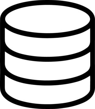 minimalista negro línea Arte icono de un base de datos servidor almacenamiento símbolo. vector