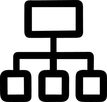 sencillo jerárquico estructura diagrama icono en un blanco antecedentes. vector