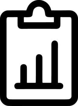 Clipboard with a rising bar chart icon for business reports. vector