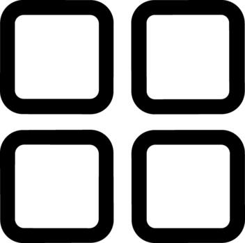 Four rounded squares grid icon for application menu. vector
