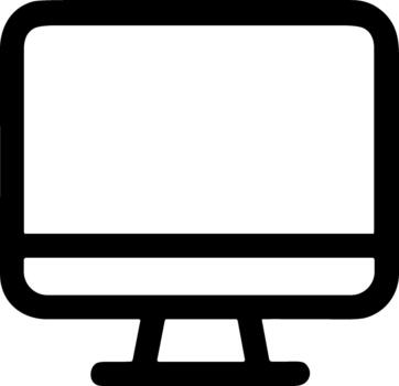 sencillo negro línea Arte icono de un escritorio computadora monitor. vector