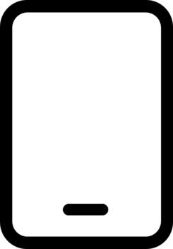 Simple line art icon of a modern tablet computer. vector