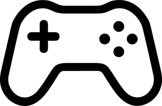 Simple black outline icon of a game controller. vector