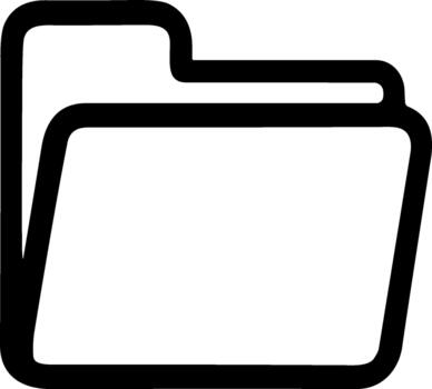 Simple black outline folder icon for file organization vector