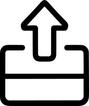 sencillo negro línea Arte subir icono para web y aplicaciones vector