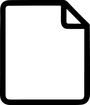 Simple black line icon of a blank document with a folded corner. vector