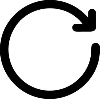 Simple black circular arrow icon for refresh or reload. vector