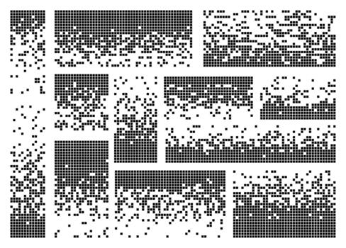 Pixel and Dot Disintegration Background Decay Effect. vector