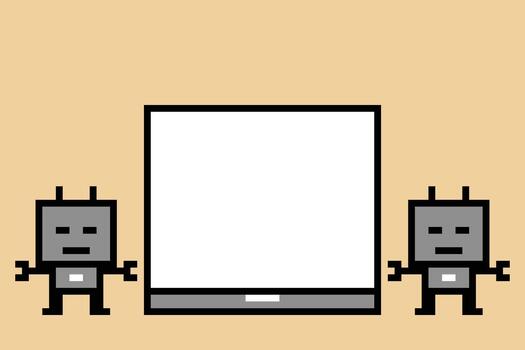 Robotic cartoon cute design robot ai machine business art 8bit cyber. vector