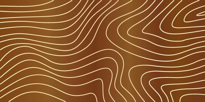 Abstract Topographic Lines on Brown Gradient Background, Wood Grain Texture Graphic Design vector
