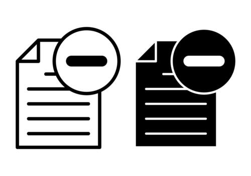 File Remove Black Icon Bundle for Clearing Documents Erasing Content and Organized Deletion Tasks vector
