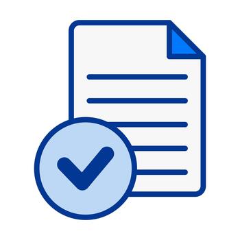File Check Flat Colored Icon for Document Approval and Task Completion Designs vector