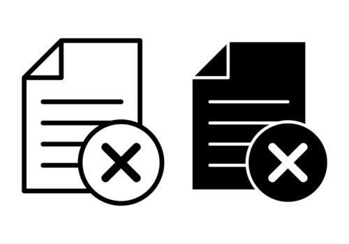 archivo Eliminar negro icono haz para documento eliminación y digital limpiar interfaces vector