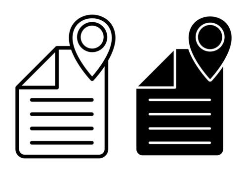 archivo ubicación negro icono haz para mapa patas posición rastreo y documento colocación Tareas vector