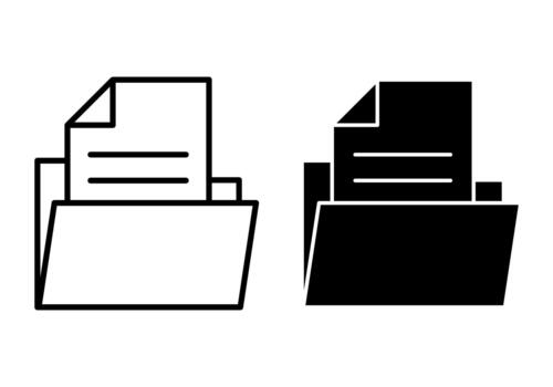 File Folder Black Icon Bundle for Digital Organization and Document Storage Designs vector