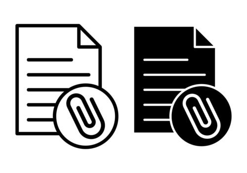 File Attachment Black Icon Bundle for Email Tools and Document Linking Interfaces vector
