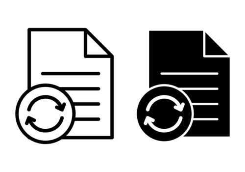 archivo actualizar negro icono haz para documento revisión y sistema actualizar recursos vector