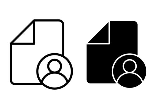 File User Black Icon Bundle for Profile Management and Document Access Controls vector
