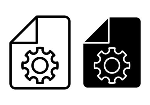File Settings Black Icon Bundle for Document Adjustment and System Configuration vector