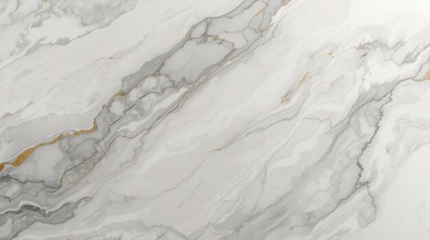 Elegant white marble background showcasing intricate grey and gold veins, creating a luxurious natural stone pattern with beautiful texture and depth. photo