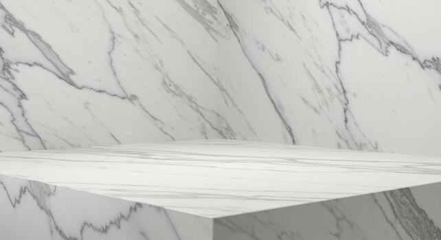 blanco mármol podio etapa y antecedentes crea un lujoso presentación para productos en un elegante estudio ambiente para publicidad. foto