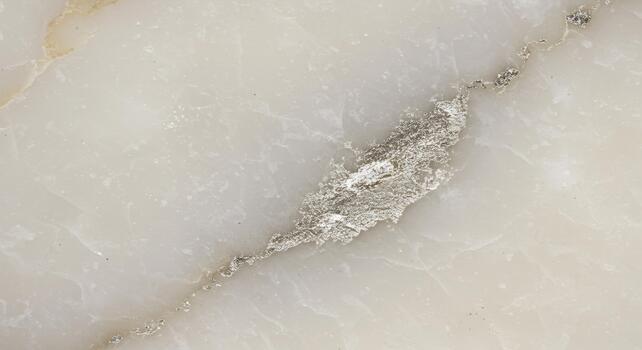 Creamy white onyx texture featu a beautiful mineral inclusion and delicate veins creating an elegant marble like abstract surface pattern. photo