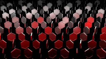 Red and Silver Abstract Hexagon Rotation Background VJ Loop in 4K video