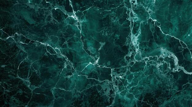 Dark emerald marble texture with light veins creates an elegant and luxurious pattern perfect for backgrounds or decorative surfaces. photo