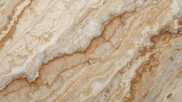 Beige travertine stone texture with natural diagonal pattern creating an elegant and luxurious surface in a detailed close up shot. photo