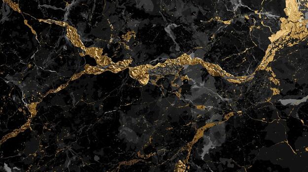Luxurious black marble background showcases elegant golden veins creating sophisticated and opulent texture for design projects and presentations. photo