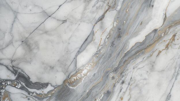 Elegant white marble texture features grey and gold veining creating a sophisticated and luxurious natural stone background for design work. photo