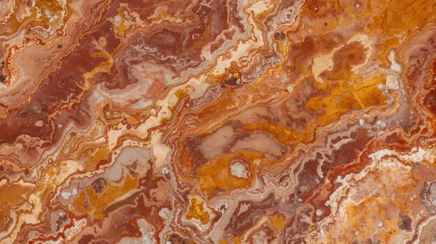 An abstract close up of a vibrant red onyx slab with swirling patterns creating a visually striking and textured background design element. photo