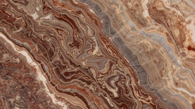 Detailed close up of multi colored onyx stone with swirling lines and earth tone patterns providing a natural abstract texture background. photo