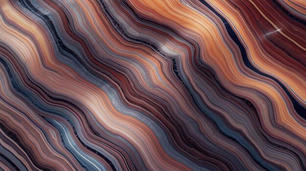 An abstract pattern shows wavy lines in shades of brown, copper, gray and blue creating a natural earthy and organic artistic background. photo