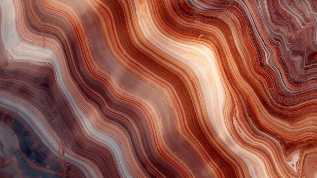 A captivating close up reveals flowing bands of reddish brown mineral rock with swirls and wave like patterns in this abstract geological formation. photo