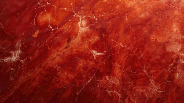 A captivating close up reveals the intricate patterns and textures of a beautiful red marble slab with white veins throughout the surface. photo