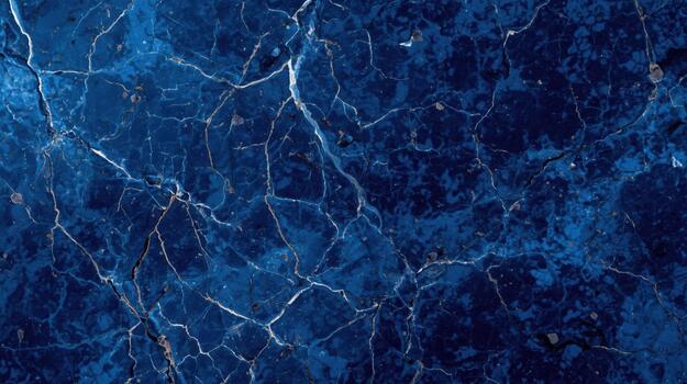 Elegant dark blue marble texture features intricate white vein patterns creating luxurious and captivating stone background for graphic designs. photo