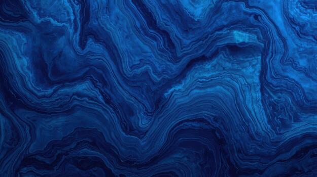 An abstract and intricate deep blue marble pattern features dynamic wavy lines creating a mesmerizing and elegant visual texture design. photo