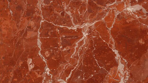 A red marble stone surface displays intricate veining patterns creating a luxurious texture perfect for backgrounds or design elements. photo