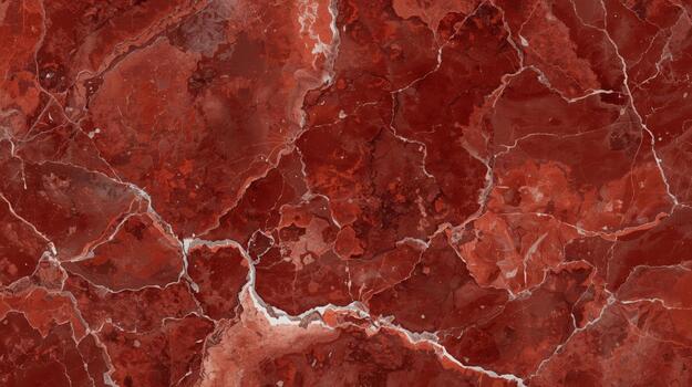 The rich red marble texture is beautifully patterned with delicate white veins creating a sophisticated and luxurious surface design element. photo
