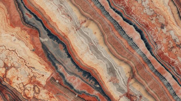Abstract sedimentary rock displays swirling bands of earth toned colors forming a captivating natural pattern in this eye catching surface. photo