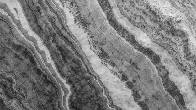 The monochromatic stone texture displays wavy patterns and mineral deposits creating a natural and sophisticated surface appearance overall. photo