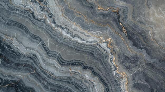 Abstract grey marble texture with golden veins creates an organic pattern evoking natural stone formations in a sophisticated and stylish way. photo