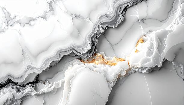 Elegant white marble texture with intricate grey veins and subtle golden accents creating a sophisticated natural stone background pattern design. photo