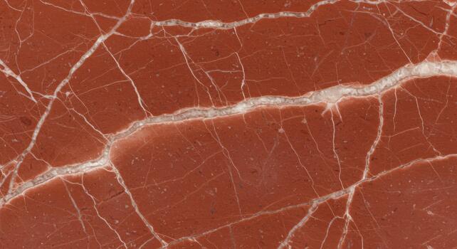 Natural red marble surface with intricate white veining creates a sophisticated texture, perfect for backgrounds or decorative elements in design. photo