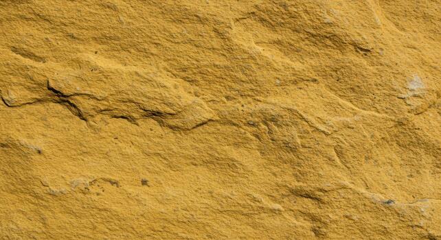 Close up photograph of a yellow sandstone formation reveals the textures and patterns formed by weathe and erosion over time with shadows. photo