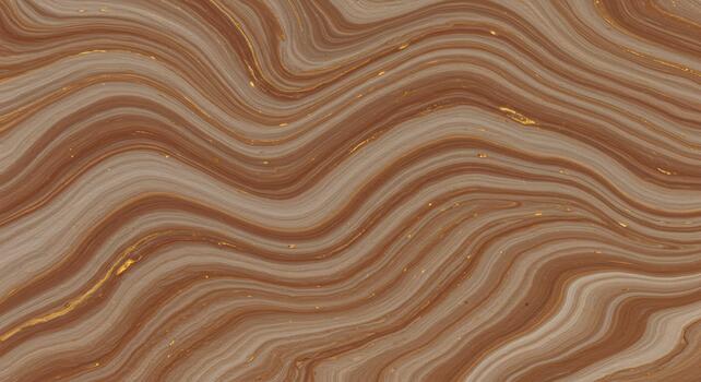 Abstract brown and beige marble pattern with golden accents creating a mesmerizing and luxurious swirling background texture for designs. photo