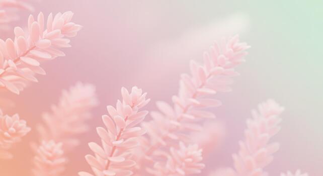Soft focus delicate pink heather plants present a beautiful pastel background perfect for adding a touch of elegance to any design project. photo