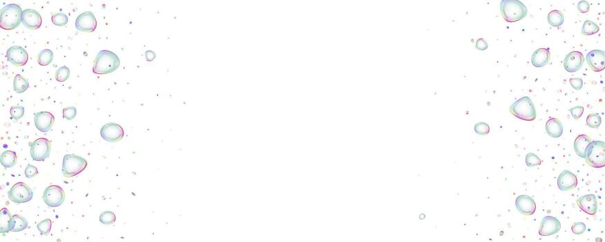 Frame realistic soap bubbles isolated illustration flying float on transparent background vector